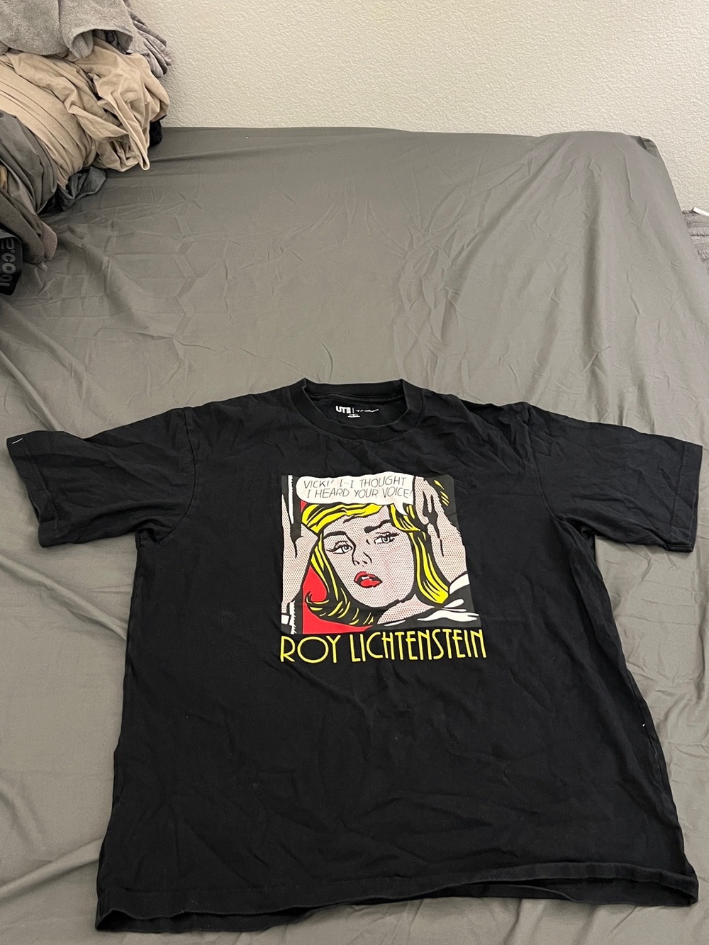 UNIQLO UT Roy Lichtenstein Graphic T-Shirt Black Men’s Size M Pop Art Tee